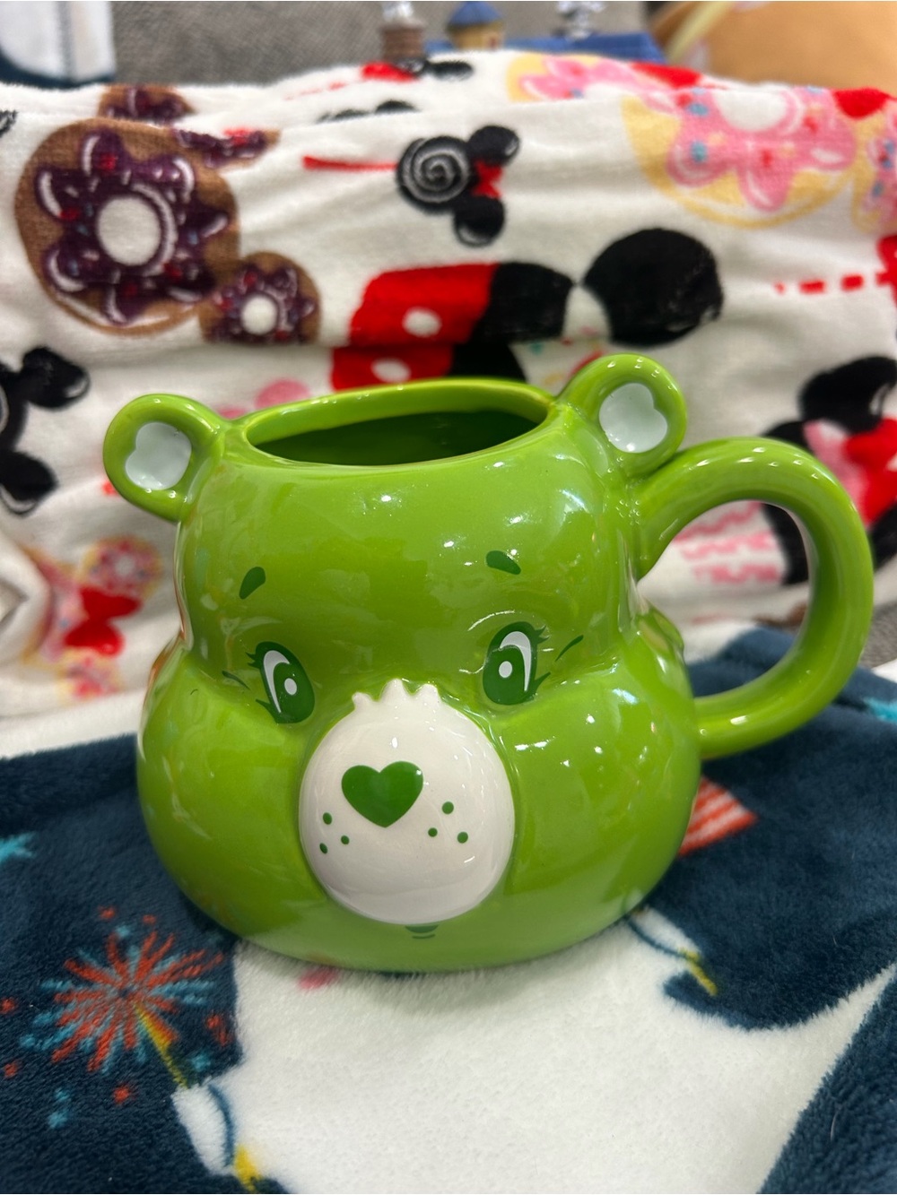 Green Care Bear Ceramic Mug Playful Character Drinkware